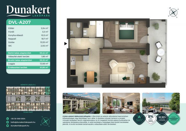 Eladó téglalakás, Vácon, Németh László utcában 68.75 M Ft