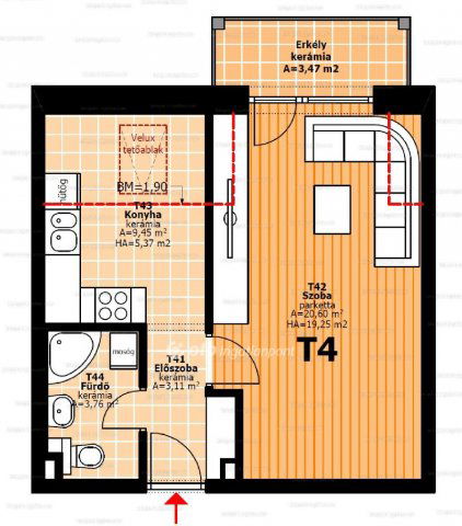 Eladó téglalakás, Hegyeshalomban 29.4 M Ft, 1 szobás