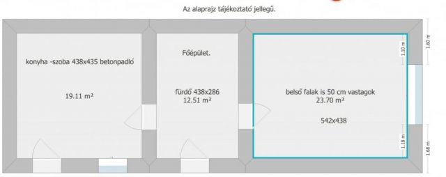 Eladó családi ház, Kishartyánon 4.3 M Ft, 2 szobás