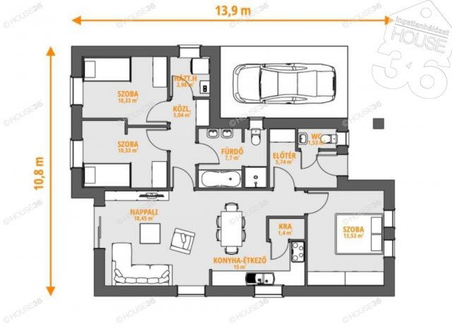 Eladó családi ház, Kiskunfélegyházán 49.9 M Ft, 4 szobás