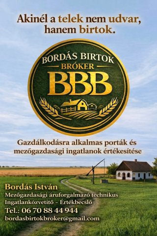 Eladó mezogazdasagi ingatlan, Ebesen 71.9 M Ft