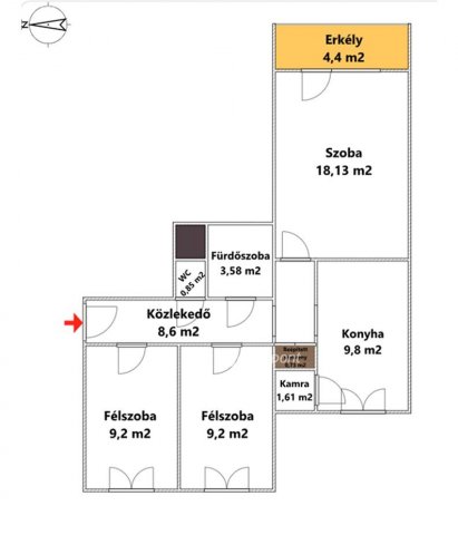 Eladó téglalakás, Egerben 64 M Ft, 1+2 szobás
