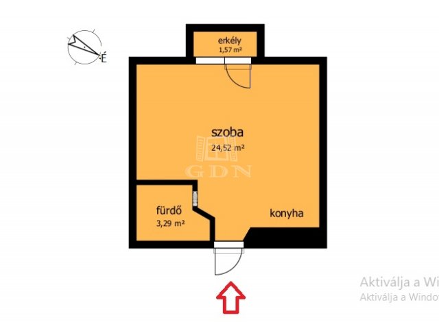 Eladó téglalakás, Miskolcon 24.9 M Ft, 1 szobás