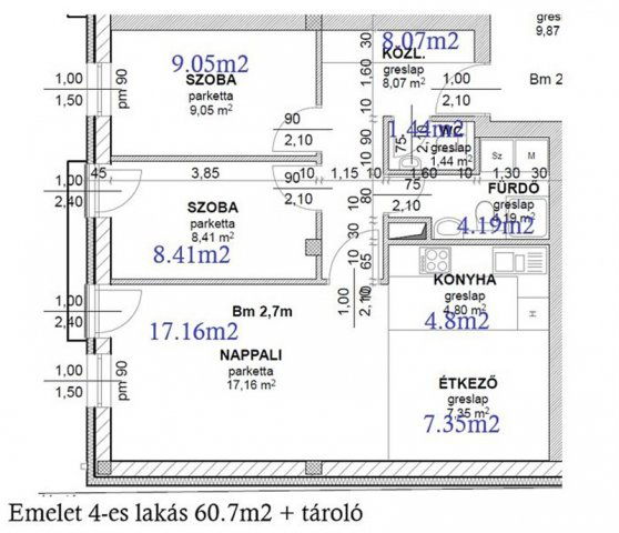 Eladó téglalakás, Érden 75.99 M Ft, 3 szobás