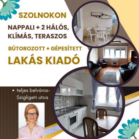 Kiadó téglalakás, albérlet, Szolnokon 180 E Ft / hó, 1+2 szobás
