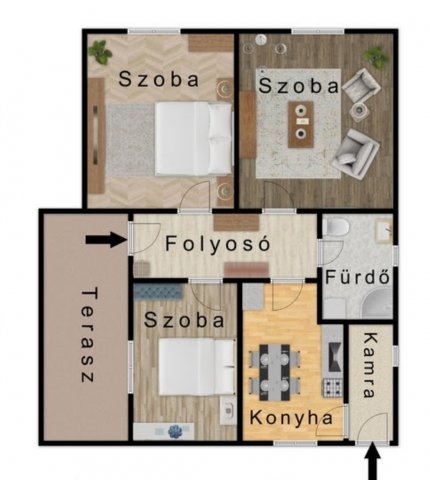 Eladó családi ház, Ároktőn 10.9 M Ft, 3 szobás