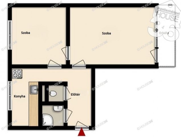 Eladó téglalakás, Kecskeméten 44.9 M Ft, 2 szobás