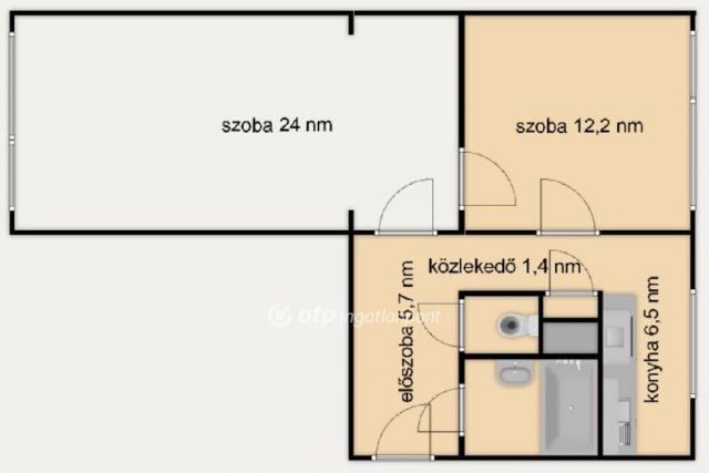 Eladó panellakás, Tatabányán 39 M Ft, 2 szobás