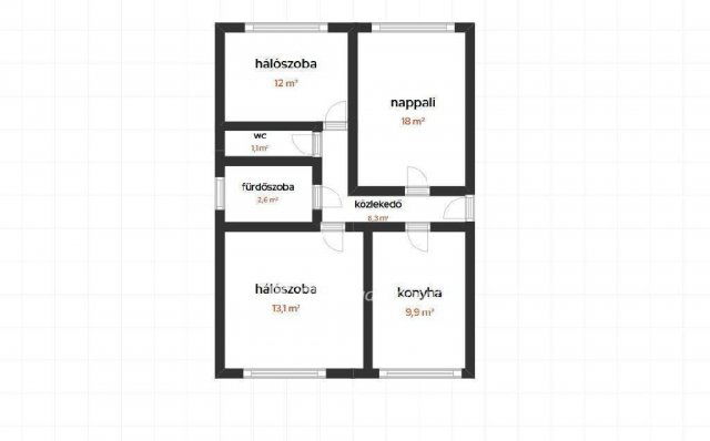 Eladó téglalakás, Cegléden 52 M Ft, 2+1 szobás