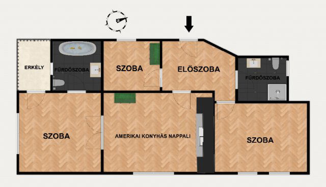 Kiadó téglalakás, albérlet, Budapesten, I. kerületben, 4 szobás