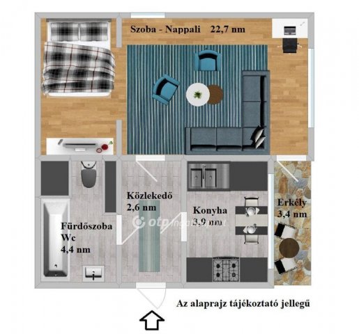 Eladó téglalakás, Mezőtúron 22.5 M Ft, 1 szobás
