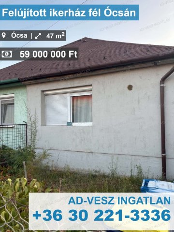 Eladó ikerház, Ócsán 59 M Ft, 2 szobás / költözzbe.hu