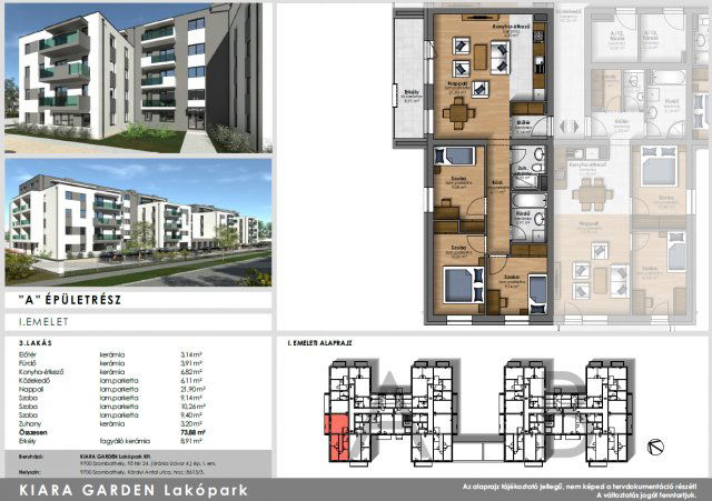 Eladó téglalakás, Szombathelyen, Károlyi Antal utcában 74.9 M Ft