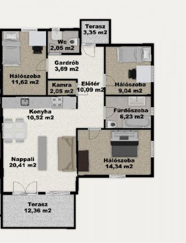 Eladó téglalakás, Kiskunlacházán 67.5 M Ft, 4 szobás