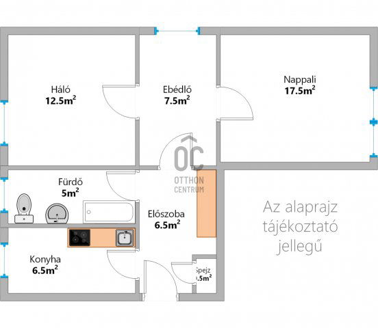 Eladó téglalakás, Budapesten, X. kerületben 60.5 M Ft, 3 szobás