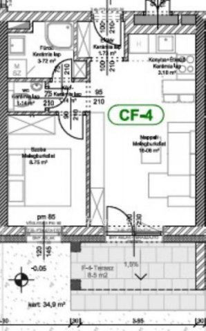 Eladó téglalakás, Levélen 41 M Ft, 2 szobás