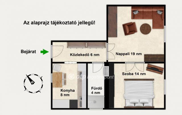 Eladó téglalakás, Budapesten, XIX. kerületben 75 M Ft, 2 szobás