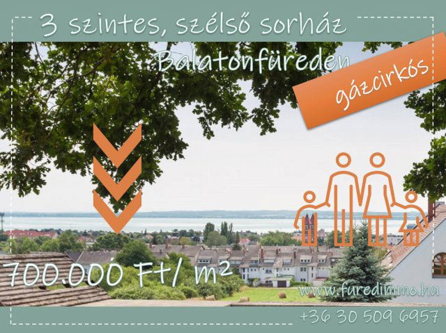 Eladó sorház, Balatonfüreden 119 M Ft, 5 szobás