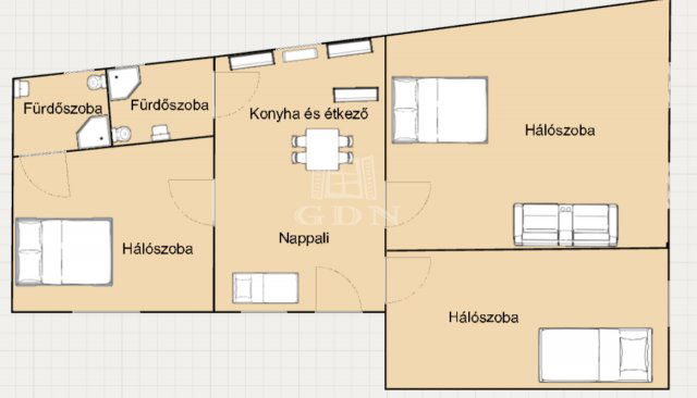 Eladó téglalakás, Veszprémben 55 M Ft, 4 szobás