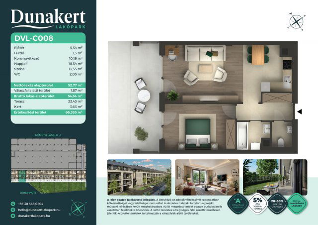 Eladó téglalakás, Vácon, Németh László utcában 77.99 M Ft