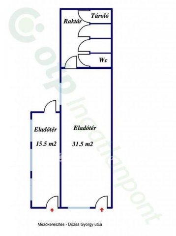 Eladó üzlethelyiség, Mezőkeresztesen 26 M Ft