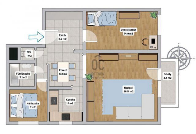 Eladó panellakás, Budapesten, III. kerületben 105 M Ft, 3 szobás