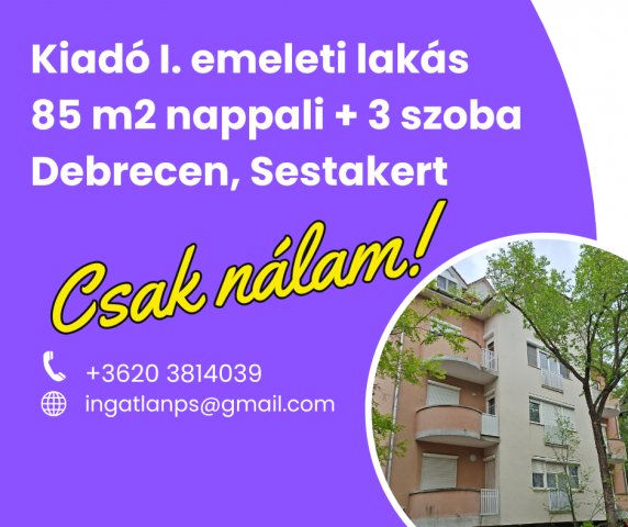 Kiadó téglalakás, albérlet, Debrecenben, Hatvani István utcában