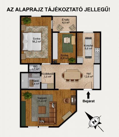 Eladó panellakás, Budapesten, IV. kerületben 99.9 M Ft, 3 szobás