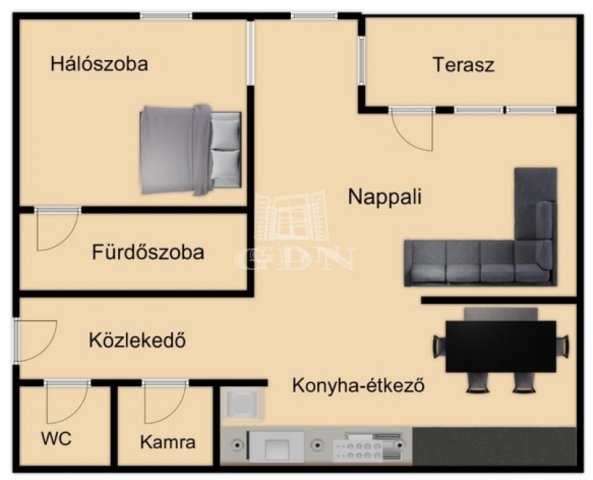 Eladó téglalakás, Budapesten, IX. kerületben 97.9 M Ft, 2 szobás