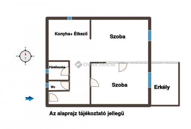 Eladó téglalakás, Komáromban 43.9 M Ft, 2 szobás