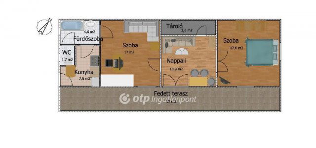 Eladó családi ház, Tasson 14.99 M Ft, 3 szobás