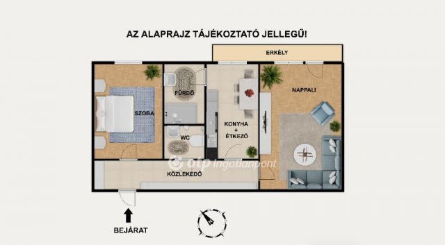 Eladó téglalakás, Budapesten, X. kerületben 57 M Ft, 1+1 szobás