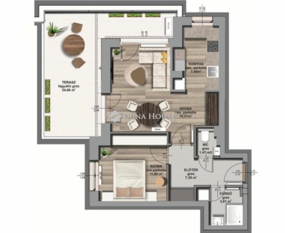 Eladó téglalakás, Zalaegerszegen 69.94 M Ft, 2 szobás