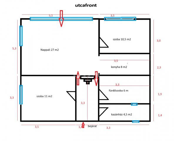 Eladó családi ház, Etyeken 69.99 M Ft, 6 szobás