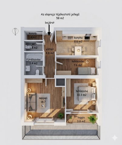 Eladó téglalakás, Gyöngyösön 44.9 M Ft, 3 szobás