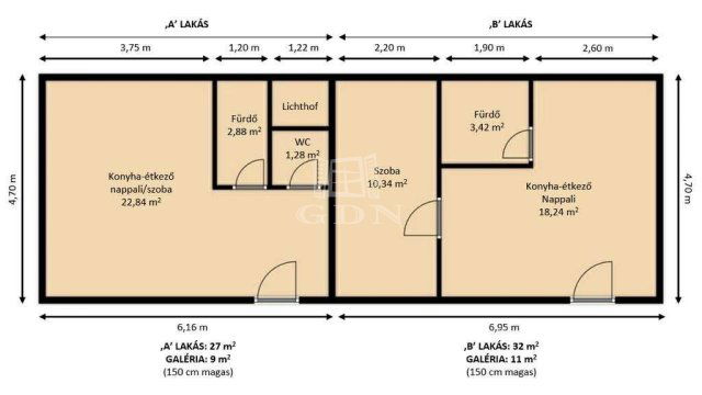 Eladó téglalakás, Budapesten, XIII. kerületben 66.9 M Ft