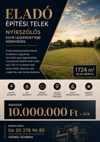 Eladó telek, Nyíregyházán 10 M Ft / költözzbe.hu