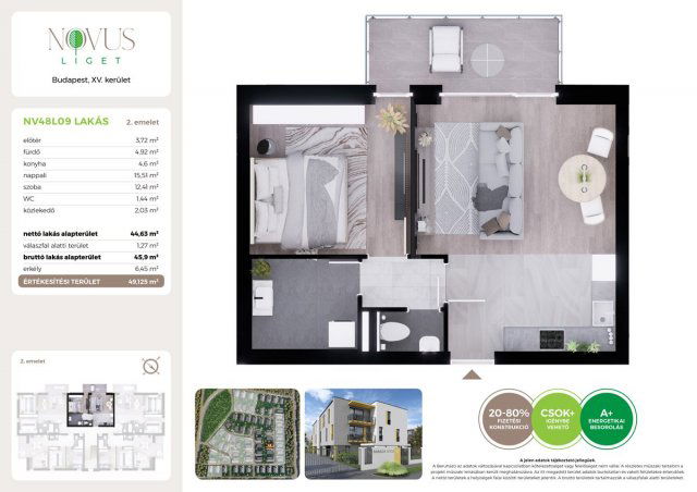 Eladó téglalakás, Budapesten, XV. kerületben, Kékszilva utcában