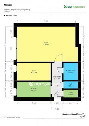 Eladó téglalakás, Pápán 20.19 M Ft, 1+1 szobás