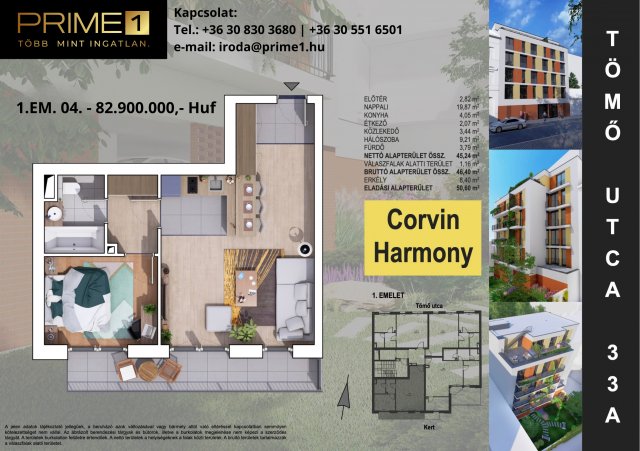 Eladó téglalakás, Budapesten, XVIII. kerületben 82.9 M Ft