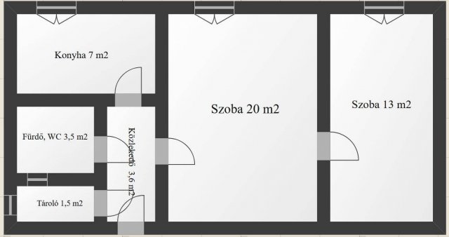 Eladó téglalakás, Kazincbarcikán 15.5 M Ft, 2 szobás