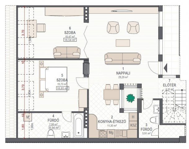 Kiadó téglalakás, albérlet, Budapesten, VI. kerületben