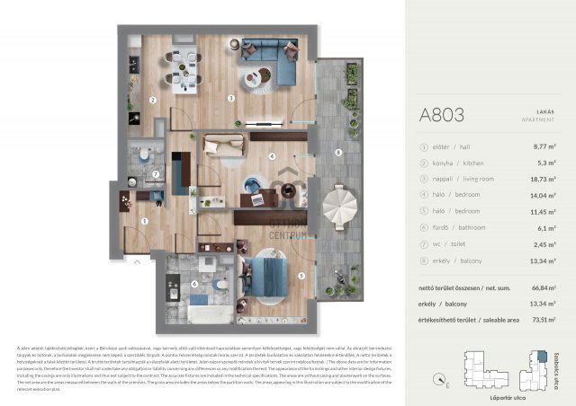 Eladó téglalakás, Budapesten, XIII. kerületben 128.49 M Ft