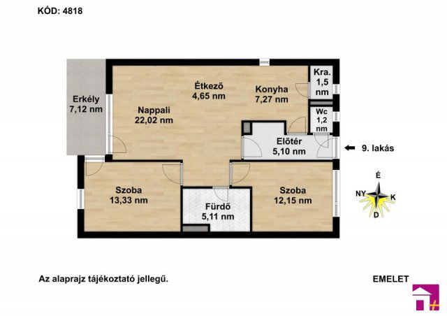 Eladó téglalakás, Érden 79.9 M Ft, 3 szobás