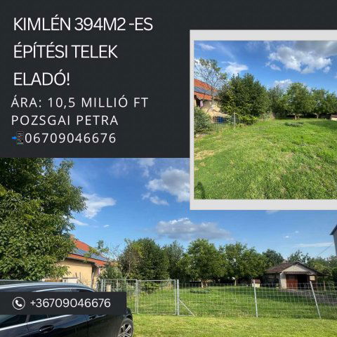Eladó telek, Kimlén 10.5 M Ft / költözzbe.hu