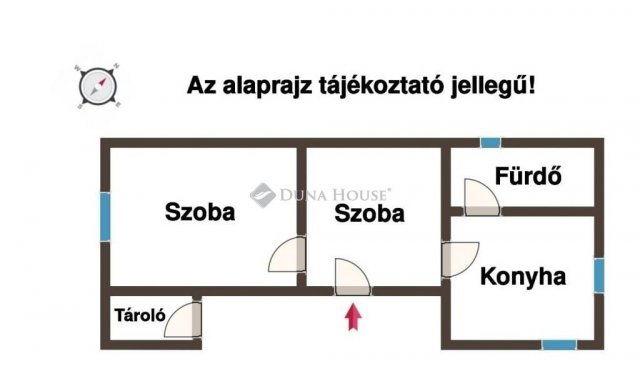 Eladó családi ház, Dunaföldváron 20 M Ft, 2 szobás