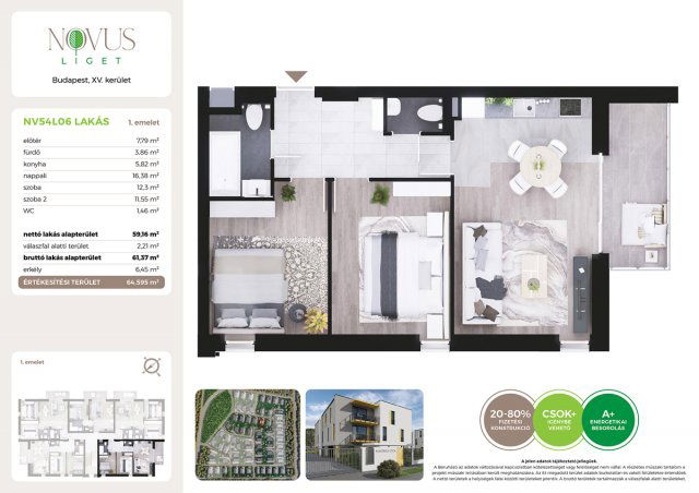 Eladó téglalakás, Budapesten, XV. kerületben, Kékszilva utcában