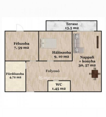 Eladó téglalakás, Debrecenben 129.99 M Ft, 2 szobás