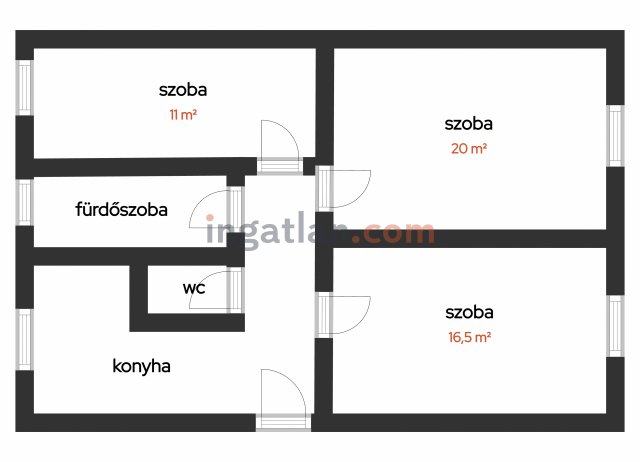 Eladó téglalakás, Veszprémben 69.9 M Ft, 2+1 szobás