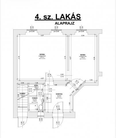 Eladó téglalakás, Budapesten, IV. kerületben 42.9 M Ft, 2 szobás